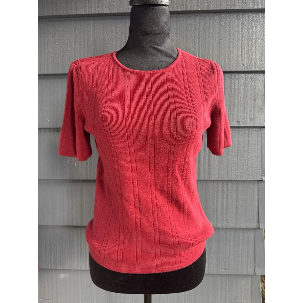 Laura Scott Women's Small Red Short Sleeve Sweater Top!‎